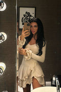 Ivory Romance Ruffle Mini Dress ✨
